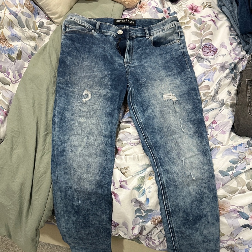 Express Distressed Denim Jeans